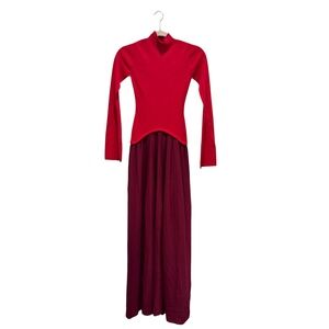 NWT Solid & Striped The Soglio Maxi Dress Knit Preppy Chic Cabernet Apple Red XS